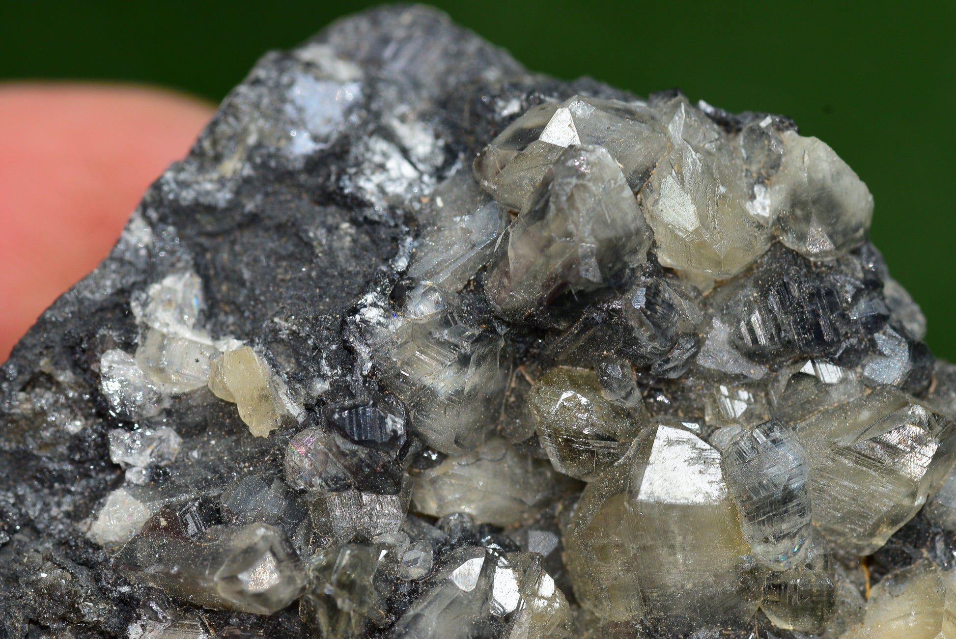 Cerussite with Barite & Dendrite Crystals on Galena RARE Genuine Gemstone from Morocco Fluorescent Mineral Powerful Spiritual Gem - MeteoriteNwa.com