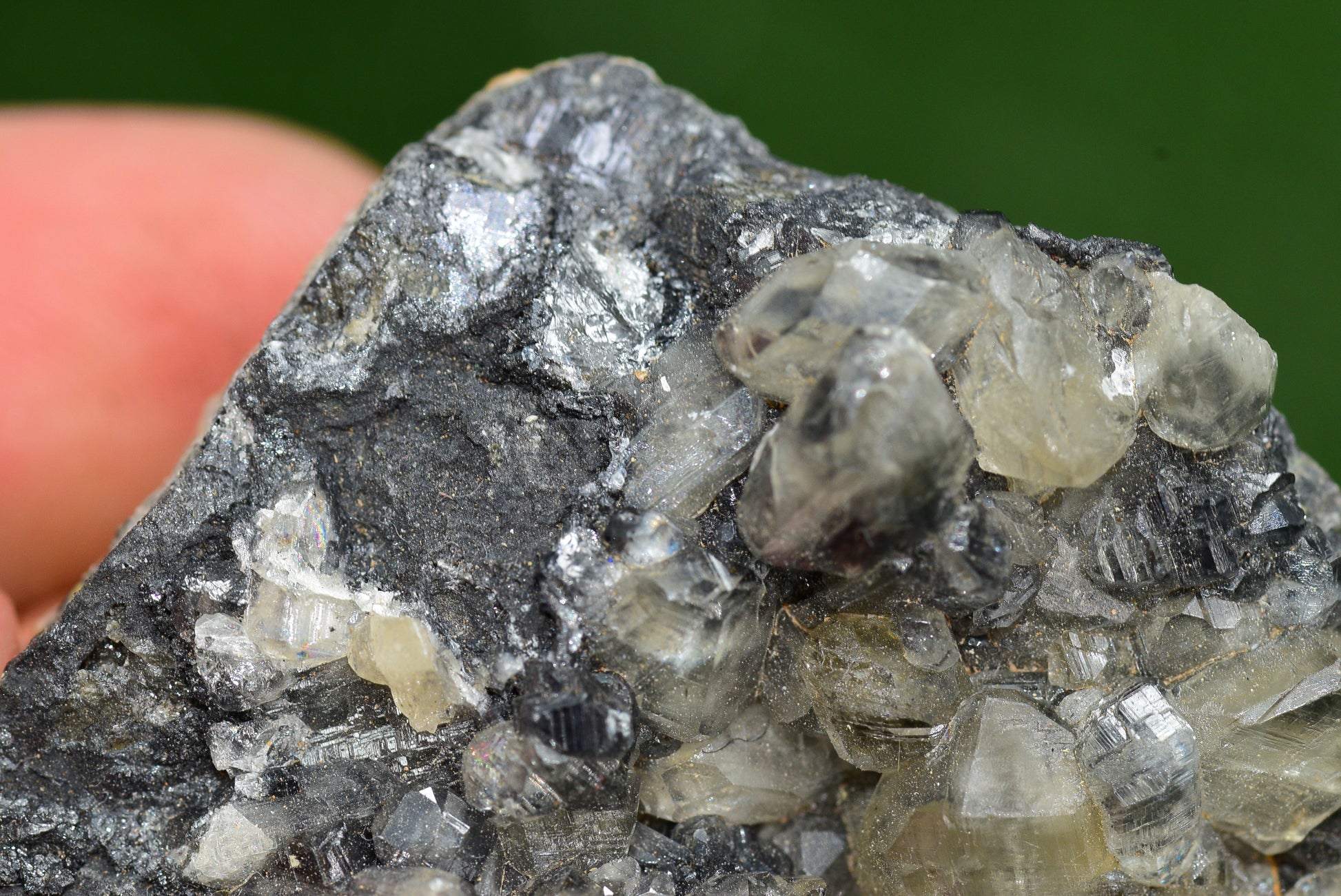 Cerussite with Barite & Dendrite Crystals on Galena RARE Genuine Gemstone from Morocco Fluorescent Mineral Powerful Spiritual Gem - MeteoriteNwa.com