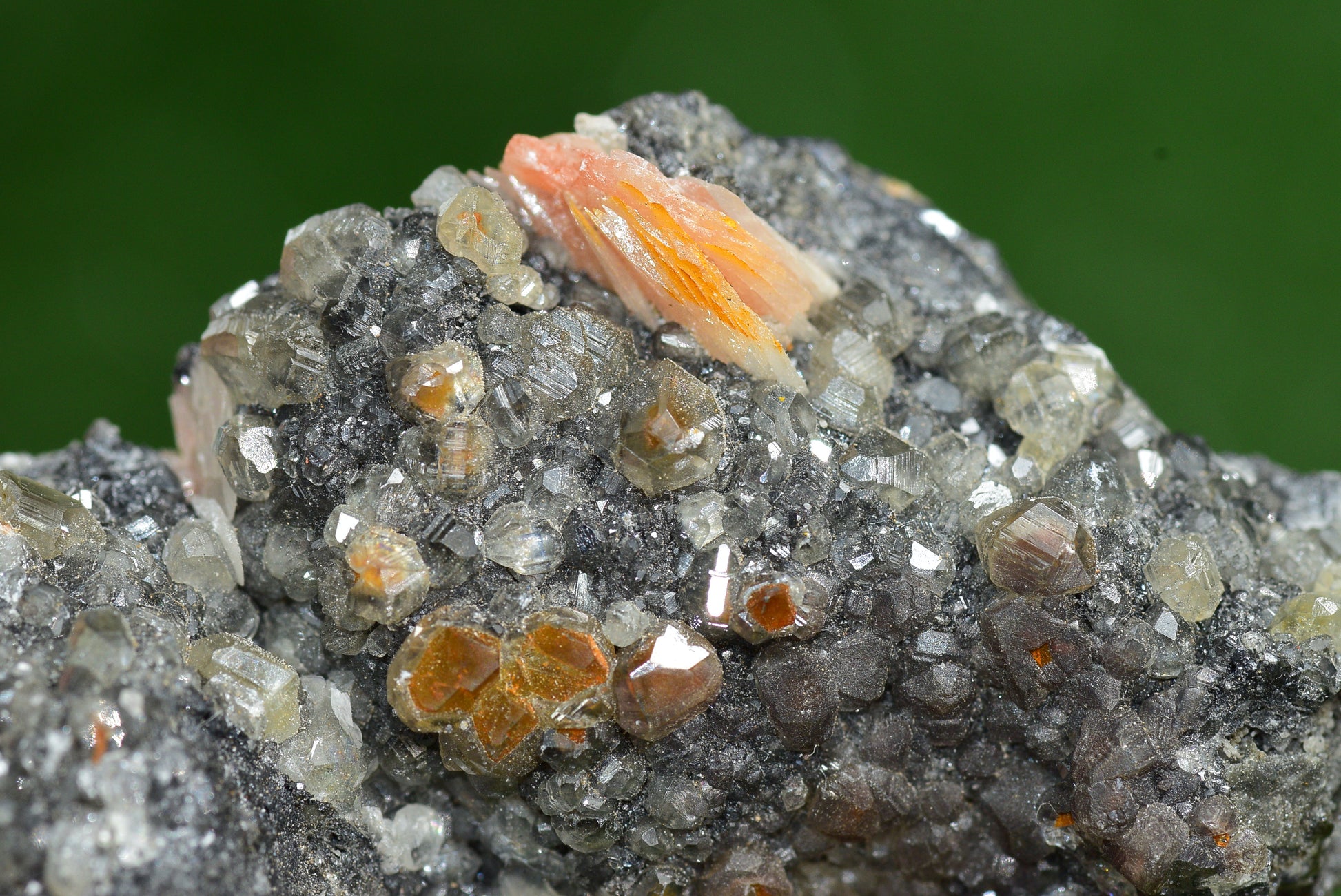 Cerussite with Barite & Dendrite Crystals on Galena RARE Genuine Gemstone from Morocco Fluorescent Mineral Powerful Spiritual Gem - MeteoriteNwa.com