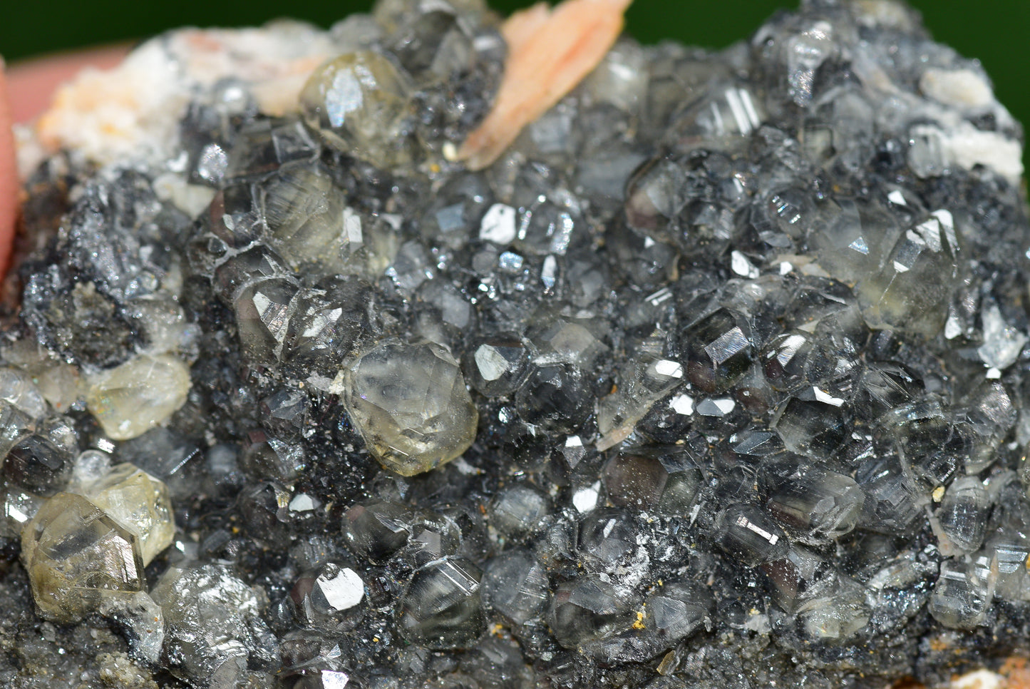 Cerussite with Barite & Dendrite Crystals on Galena RARE Genuine Gemstone from Morocco Fluorescent Mineral Powerful Spiritual Gem - MeteoriteNwa.com