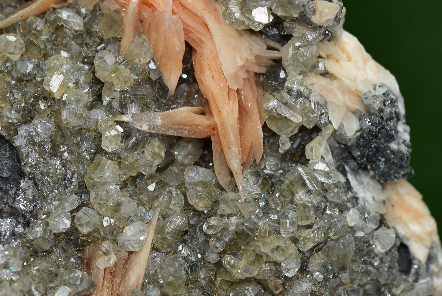 Cerussite with Barite & Dendrite Crystals on Galena RARE Genuine Gemstone from Morocco Fluorescent Mineral Powerful Spiritual Gem - MeteoriteNwa.com