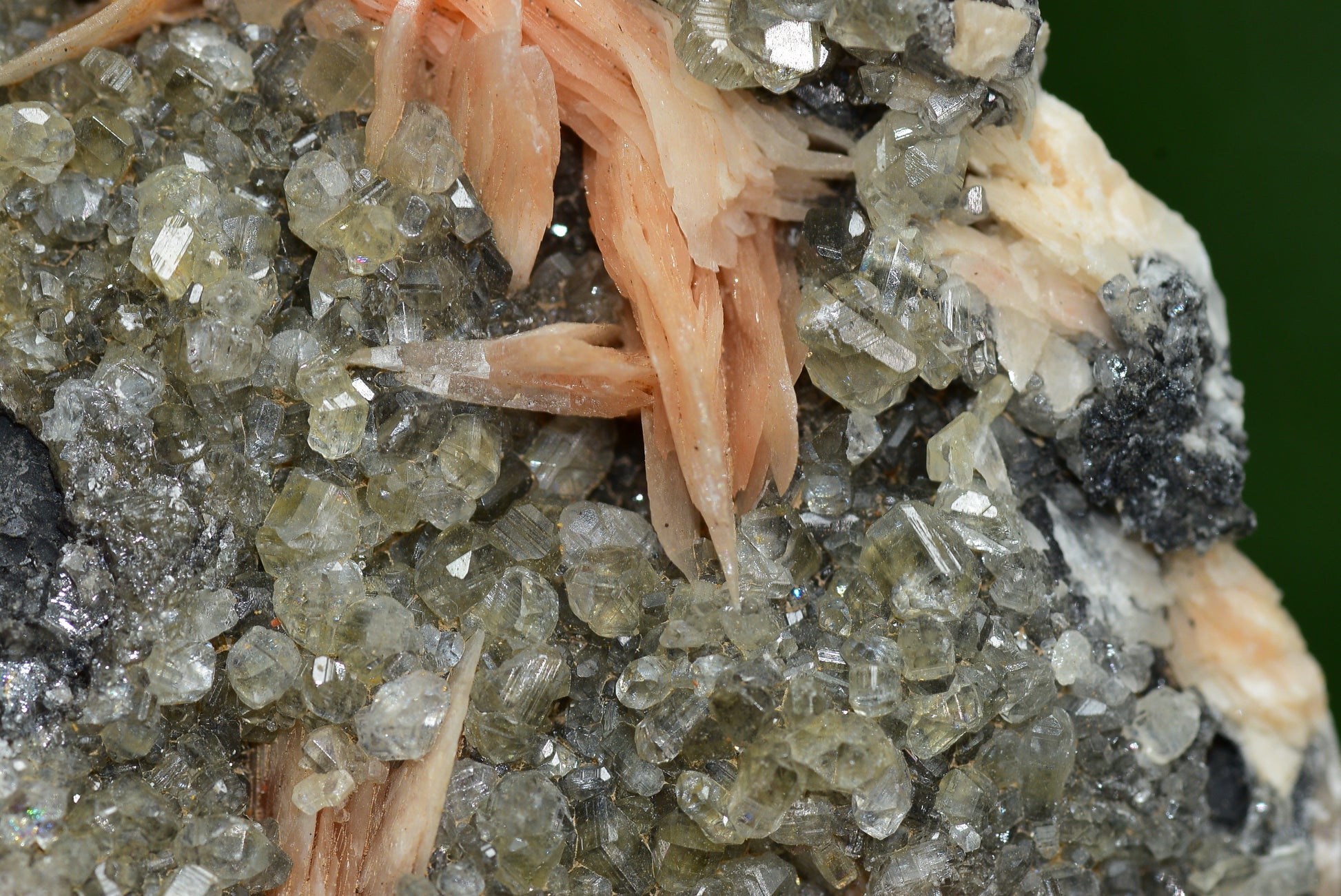 Cerussite with Barite & Dendrite Crystals on Galena RARE Genuine Gemstone from Morocco Fluorescent Mineral Powerful Spiritual Gem - MeteoriteNwa.com