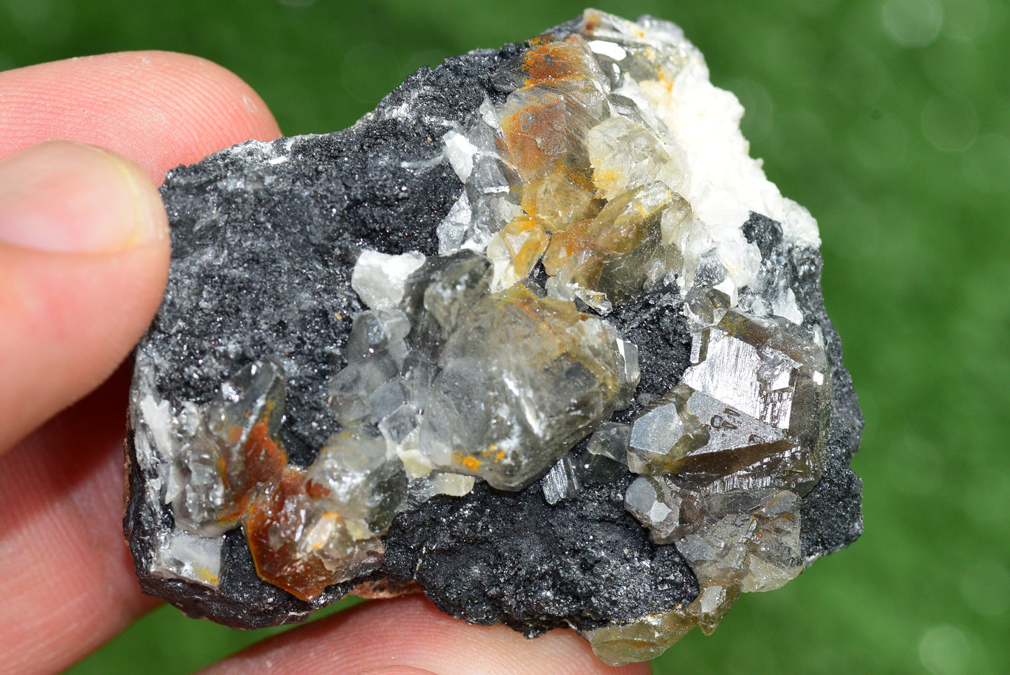 Cerussite with Barite & Dendrite Crystals on Galena RARE Genuine Gemstone from Morocco Fluorescent Mineral Powerful Spiritual Gem - MeteoriteNwa.com
