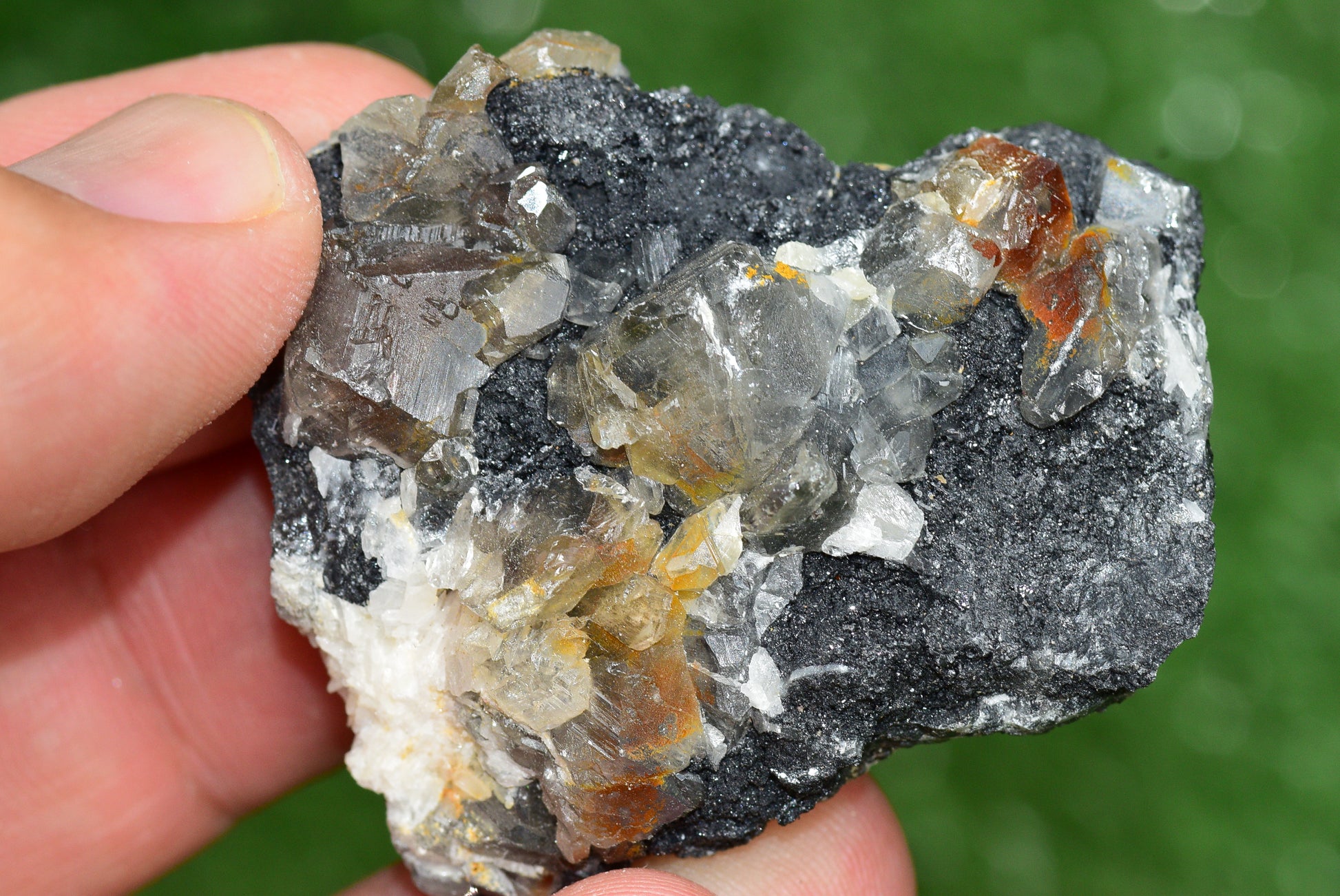 Cerussite with Barite & Dendrite Crystals on Galena RARE Genuine Gemstone from Morocco Fluorescent Mineral Powerful Spiritual Gem - MeteoriteNwa.com