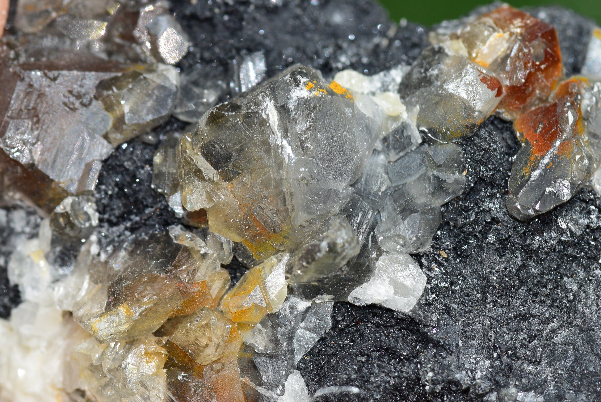Cerussite with Barite & Dendrite Crystals on Galena RARE Genuine Gemstone from Morocco Fluorescent Mineral Powerful Spiritual Gem - MeteoriteNwa.com