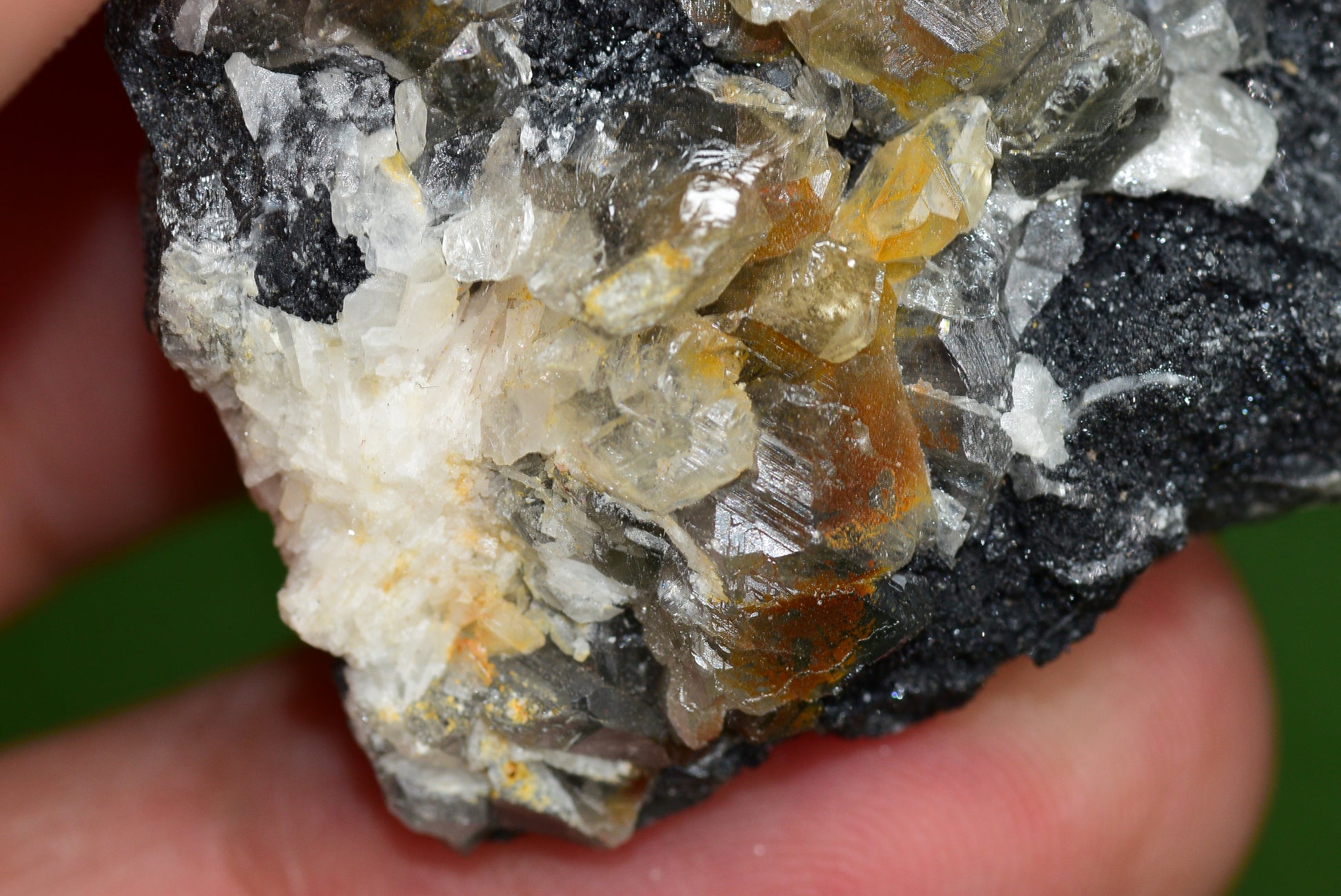 Cerussite with Barite & Dendrite Crystals on Galena RARE Genuine Gemstone from Morocco Fluorescent Mineral Powerful Spiritual Gem - MeteoriteNwa.com
