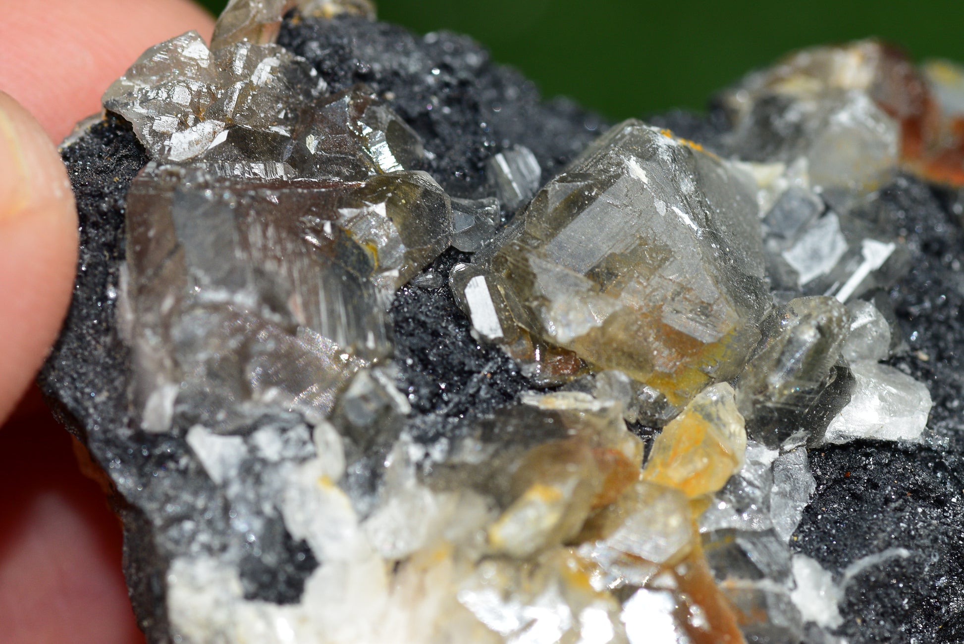 Cerussite with Barite & Dendrite Crystals on Galena RARE Genuine Gemstone from Morocco Fluorescent Mineral Powerful Spiritual Gem - MeteoriteNwa.com