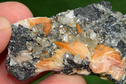 Cerussite with Barite & Dendrite Crystals on Galena RARE Genuine Gemstone from Morocco Fluorescent Mineral Powerful Spiritual Gem - MeteoriteNwa.com