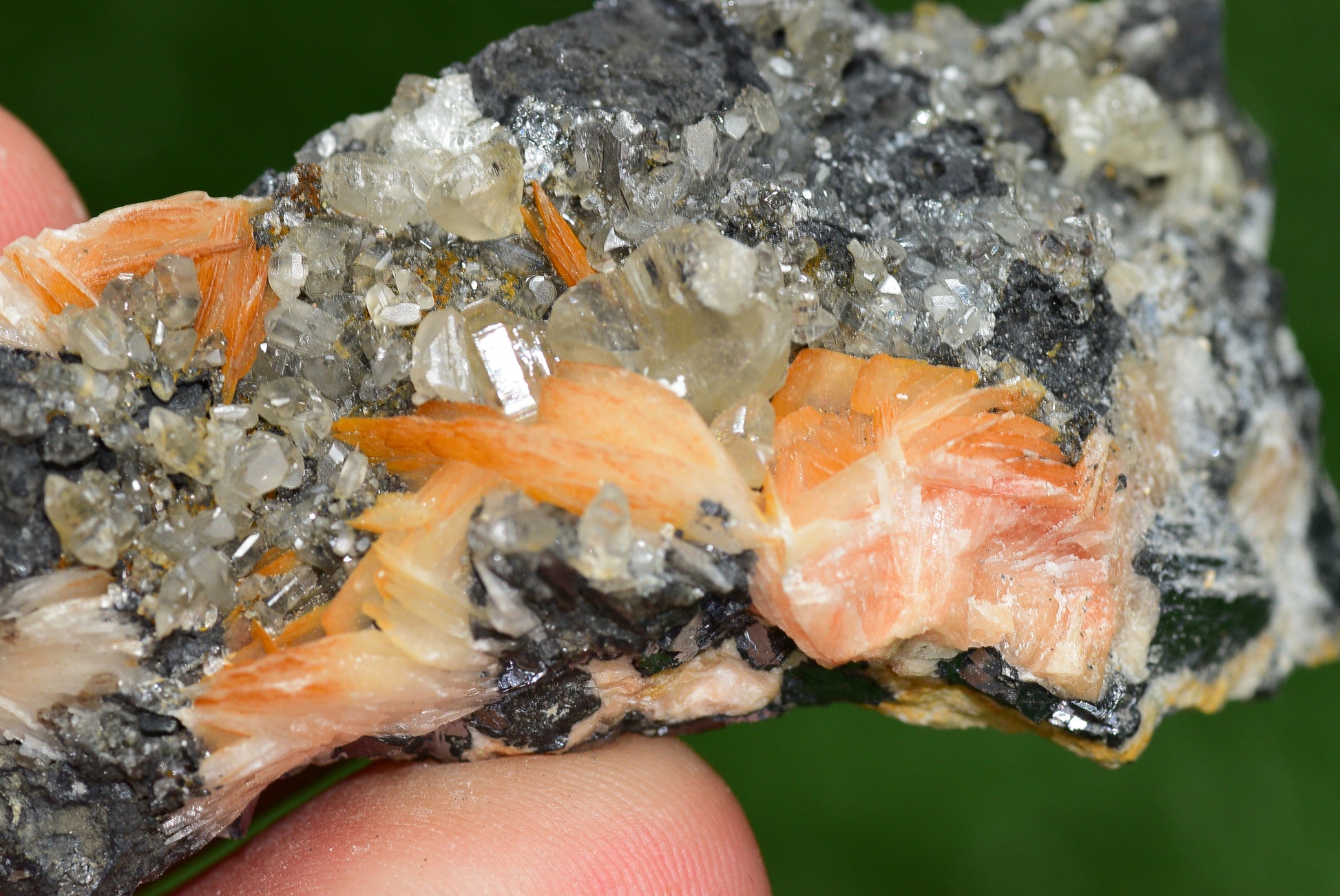 Cerussite with Barite & Dendrite Crystals on Galena RARE Genuine Gemstone from Morocco Fluorescent Mineral Powerful Spiritual Gem - MeteoriteNwa.com