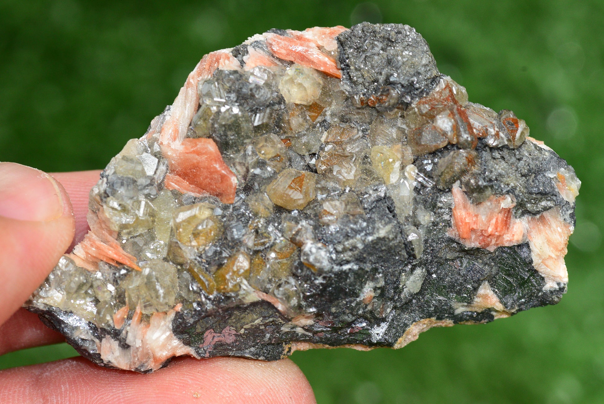 Cerussite with Barite & Dendrite Crystals on Galena RARE Genuine Gemstone from Morocco Fluorescent Mineral Powerful Spiritual Gem - MeteoriteNwa.com