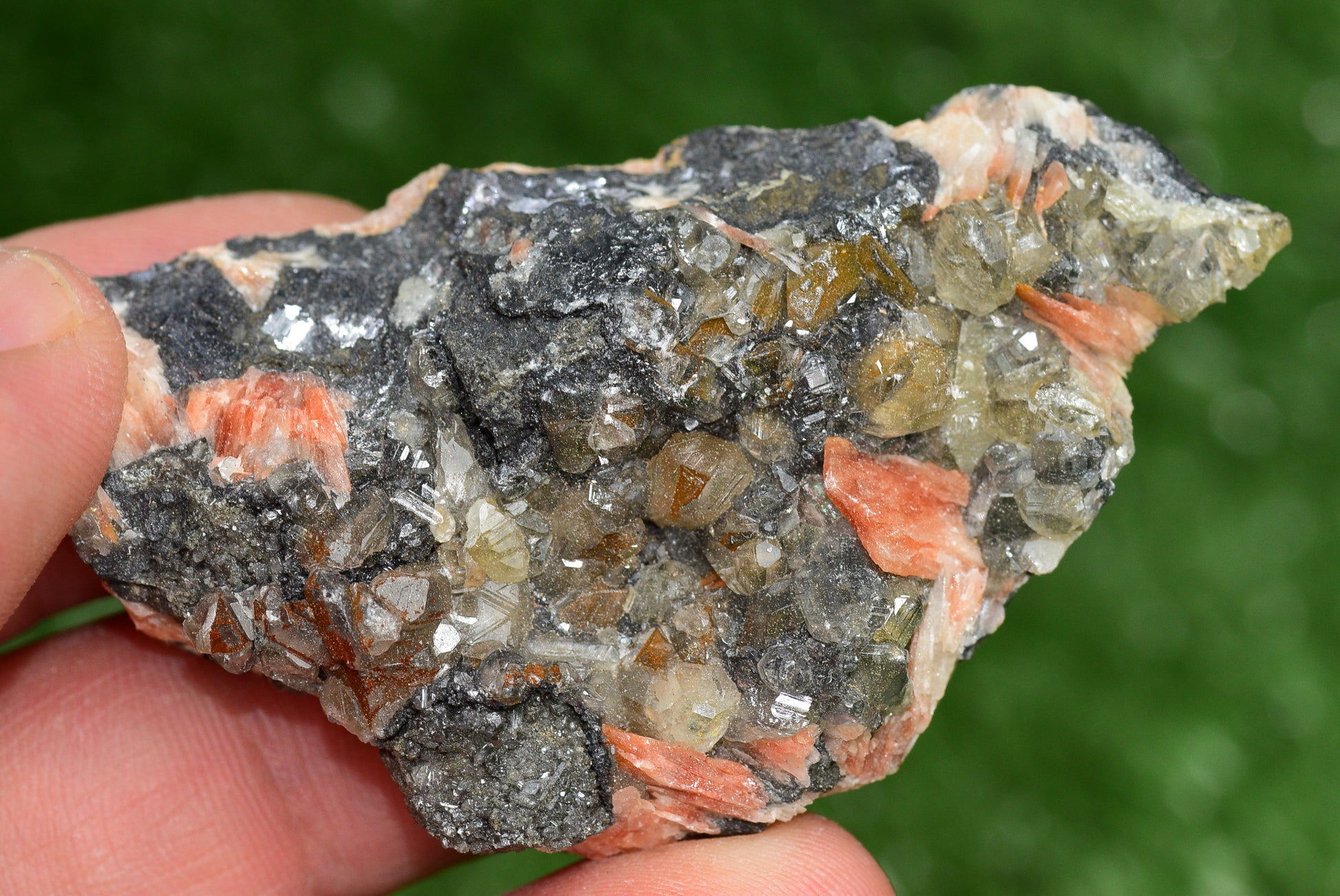 Cerussite with Barite & Dendrite Crystals on Galena RARE Genuine Gemstone from Morocco Fluorescent Mineral Powerful Spiritual Gem - MeteoriteNwa.com
