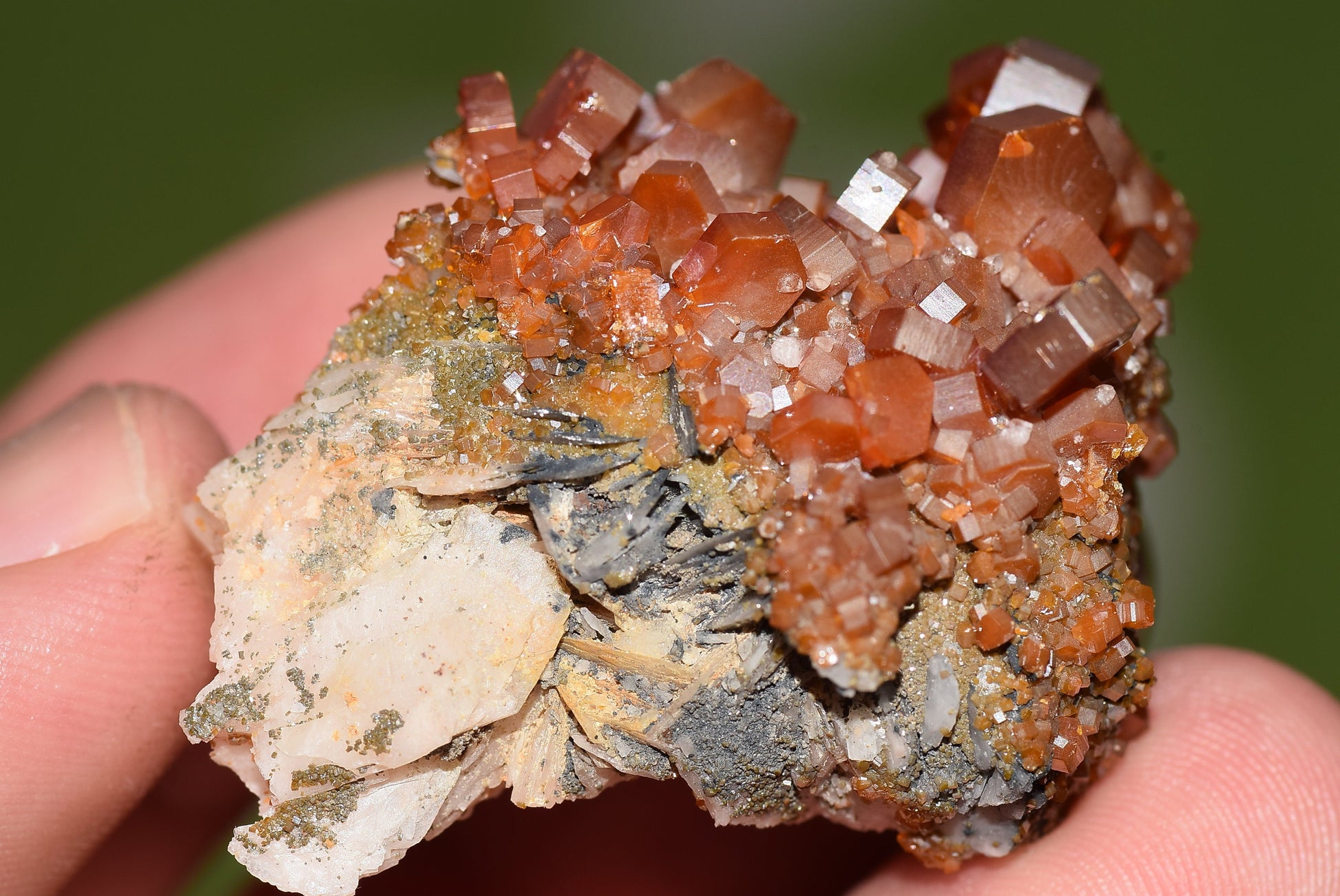 Vanadinite Mineral on Matrix Red Orange Genuine Crystals from Morocco Raw Druzy Natural Specimen Earth Chakra Grounding Gemstone - MeteoriteNwa.com