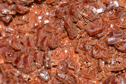 Vanadinite Mineral on Matrix Red Orange Genuine Crystals from Morocco Raw Druzy Natural Specimen Earth Chakra Grounding Gemstone - MeteoriteNwa.com