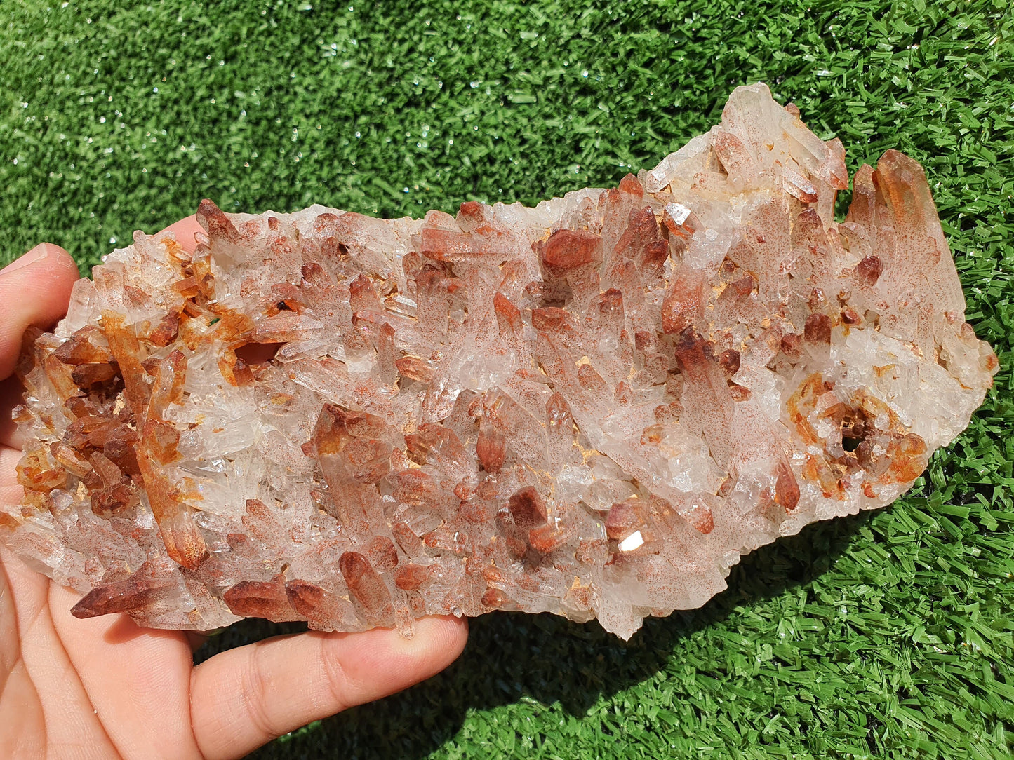 Red Hematoid Quartz Genuine Gemstone Sharp Tower Pointy Cluster Freeform Crystal from Morocco Fire Quartz Red Hematite - MeteoriteNwa.com