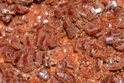Vanadinite Mineral on Matrix Red Orange Genuine Crystals from Morocco Raw Druzy Natural Specimen Earth Chakra Grounding Gemstone - MeteoriteNwa.com